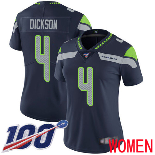 Seattle Seahawks Limited Navy Blue Women Michael Dickson Home Jersey NFL Football #4 100th Season Vapor Untouchable->youth nfl jersey->Youth Jersey